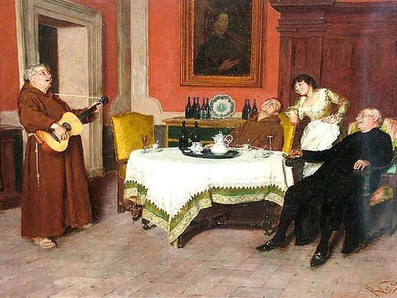 1855-Felice Vezzani - Una festa musicale clericale